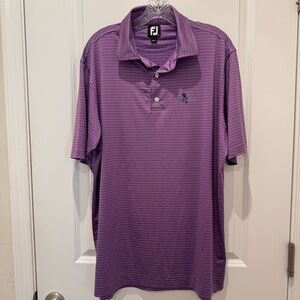 FootJoy Men's ProDry Performance Lisle Classic Pencil‎ Stripe Polo L Purple/Blue